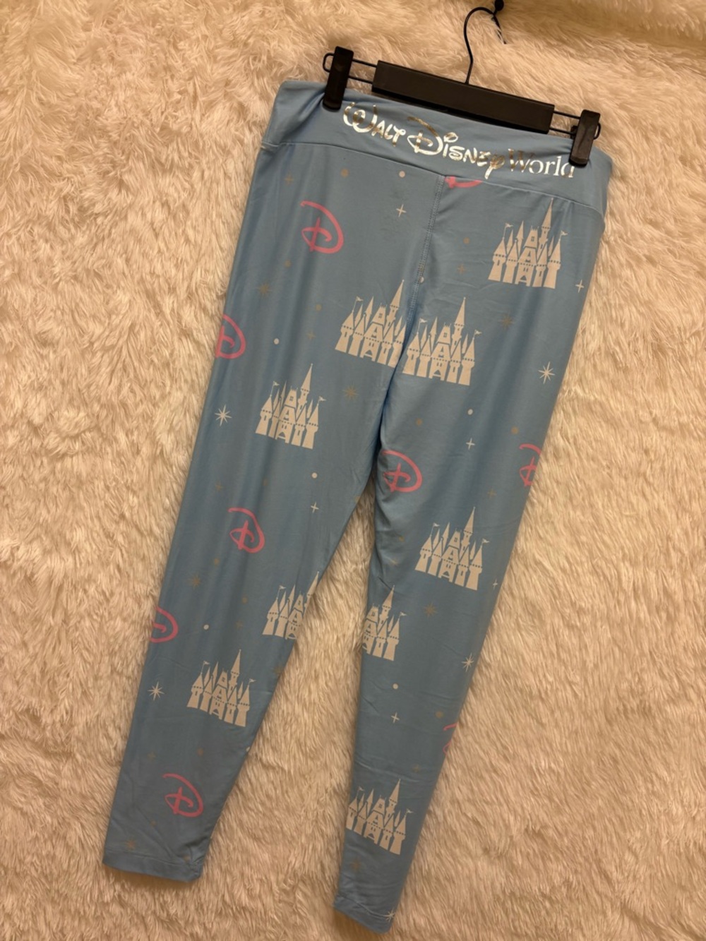 Walt Disney World Light Blue Castle & Pink Accent Leggings | Soft | Size Medium🩵 - Picture 12 of 17